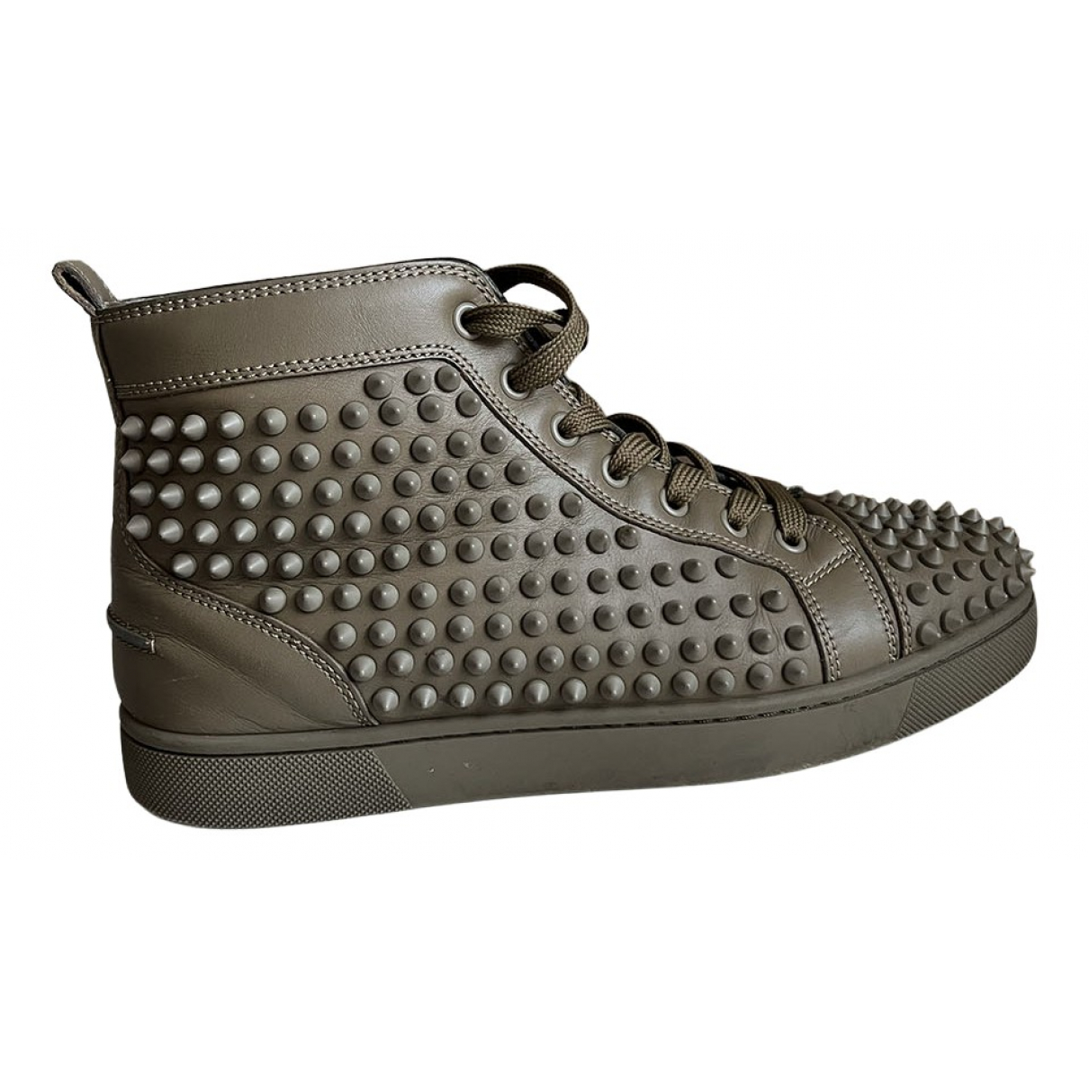 Louis leather high trainers Christian 